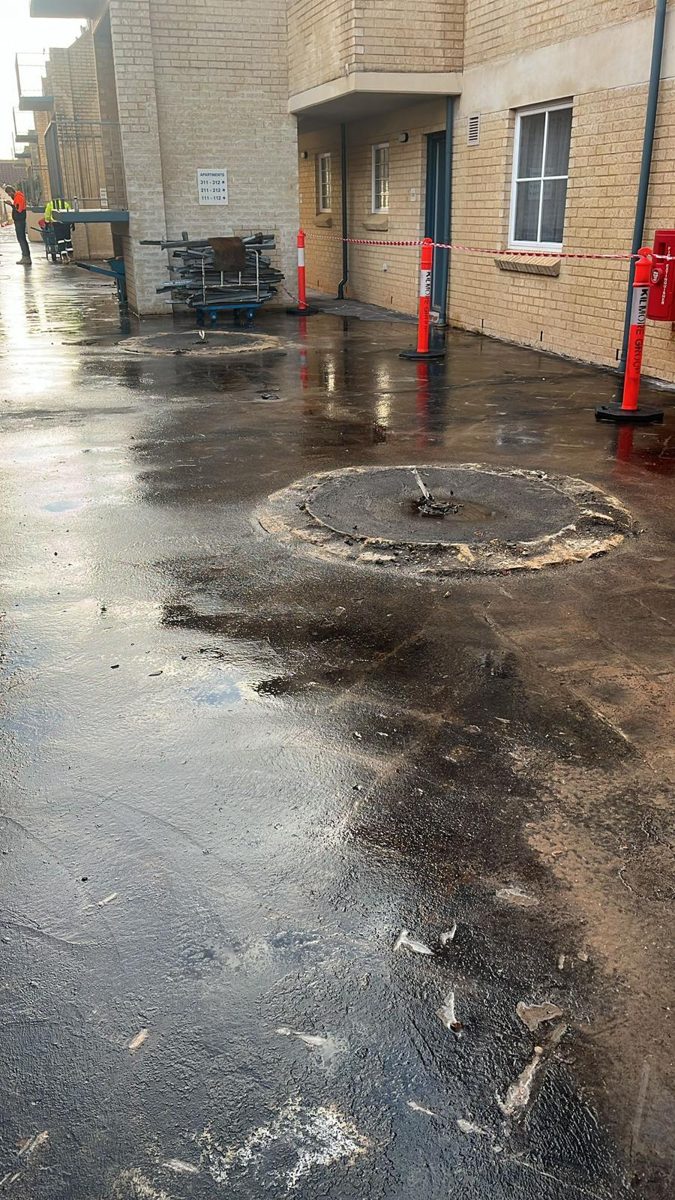 Substrate preparation and power washing at Hillarys strata complex