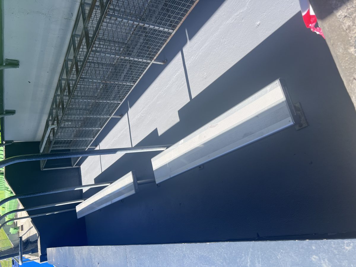 Completed waterproof membrane and anti-slip coating on WA Hockey Stadium grandstand